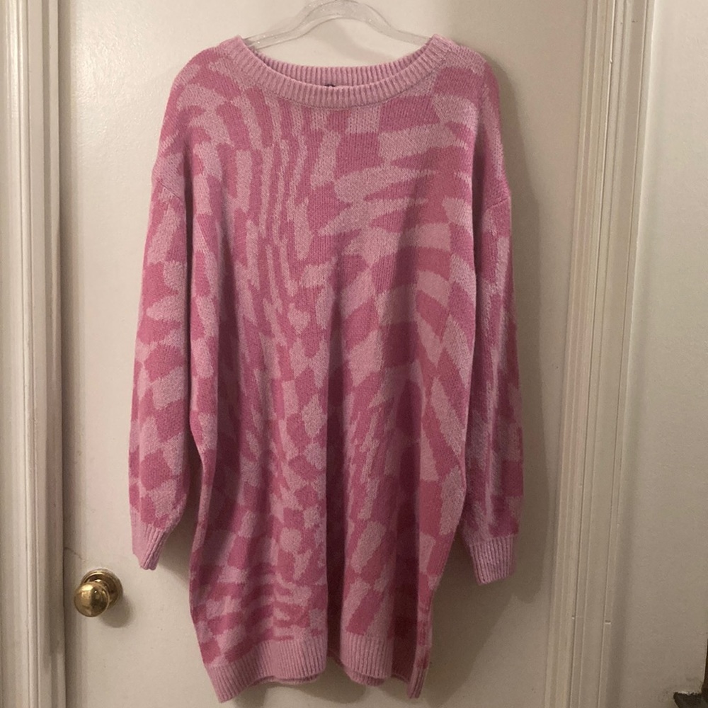 Pink geometric print H&M dress